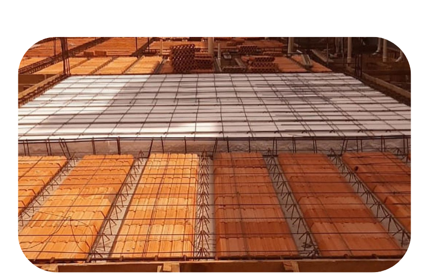Laje pré-moldada preparada em obra